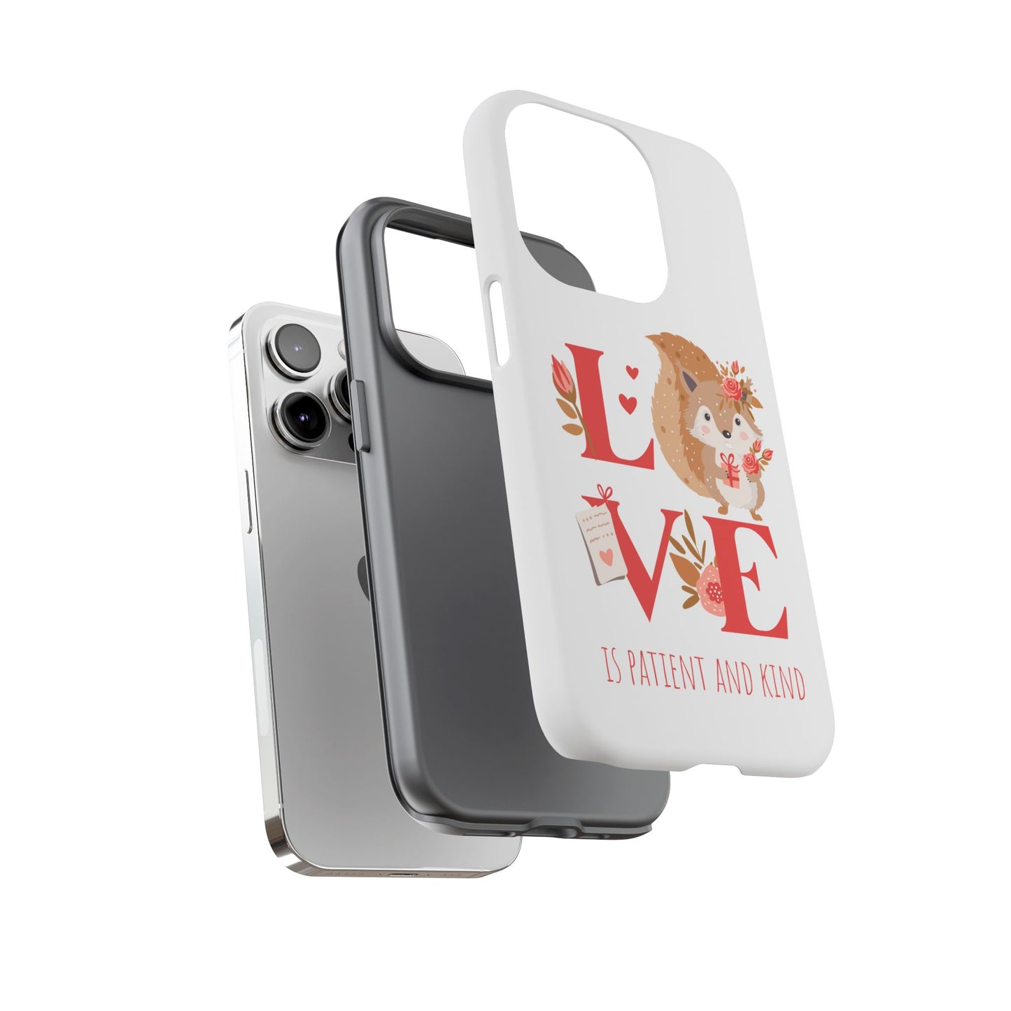 📱 LOVE IS Protective Phone Case – Valentine's Collection ❤️✝️