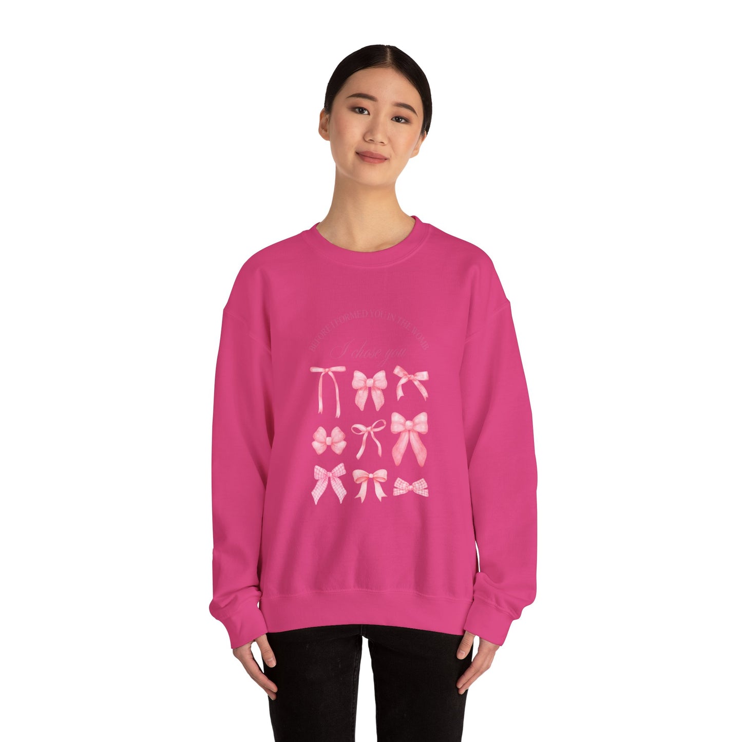 Before I Formed You, I Chose You – Coquette Bow Sweatshirt