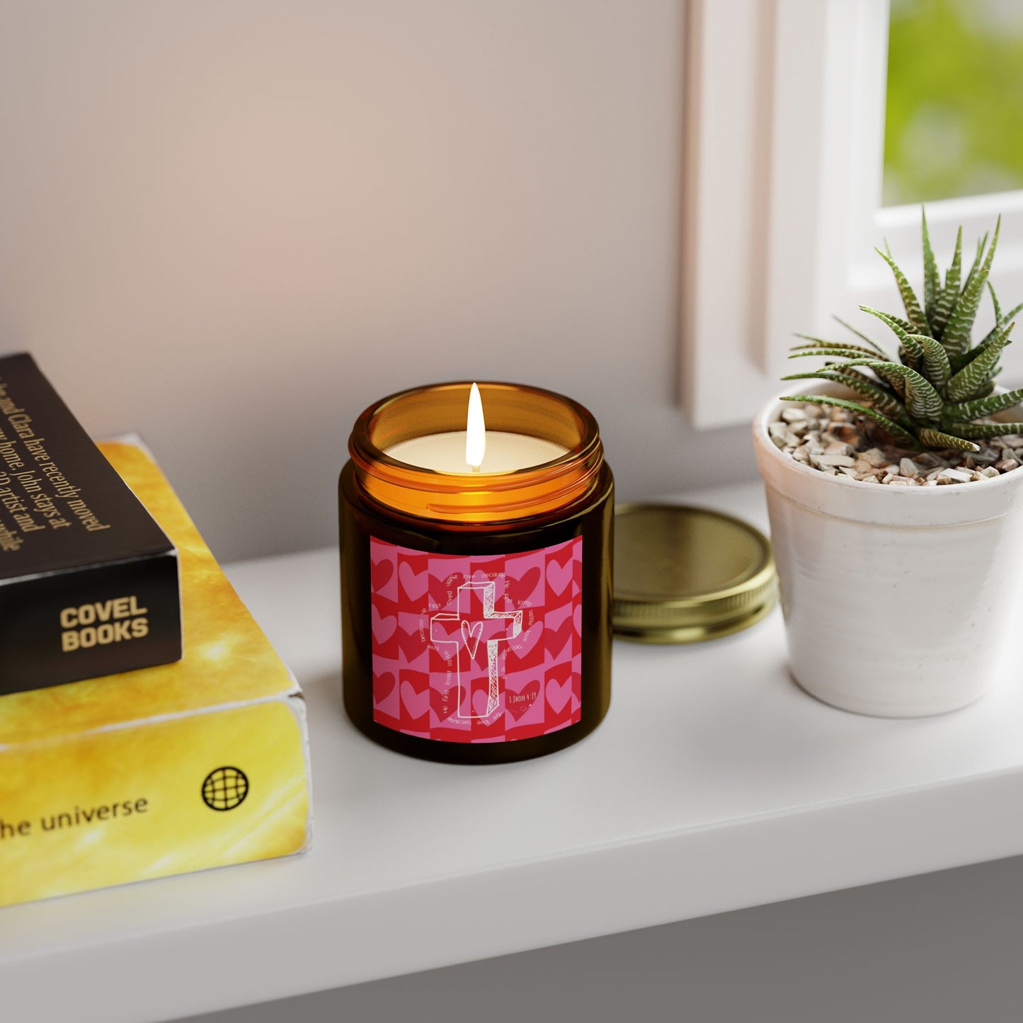 Valentine’s Day Candle – Love & Faith Collection ❤️🕯️✝️