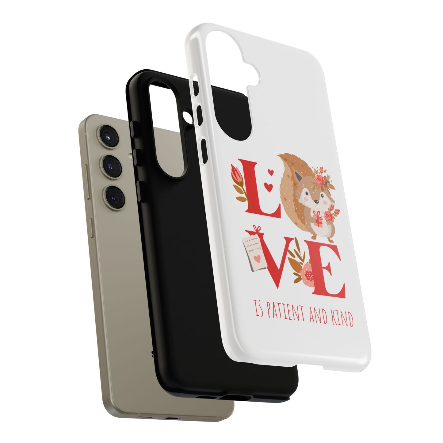 📱 LOVE IS Protective Phone Case – Valentine's Collection ❤️✝️