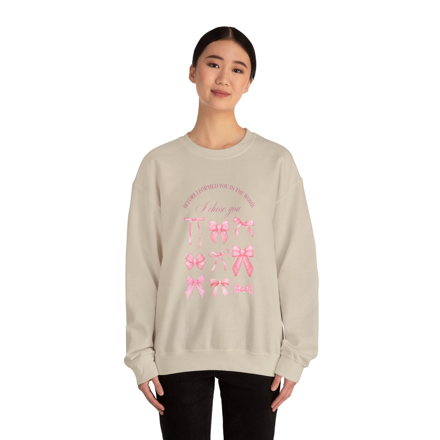 Before I Formed You, I Chose You – Coquette Bow Sweatshirt
