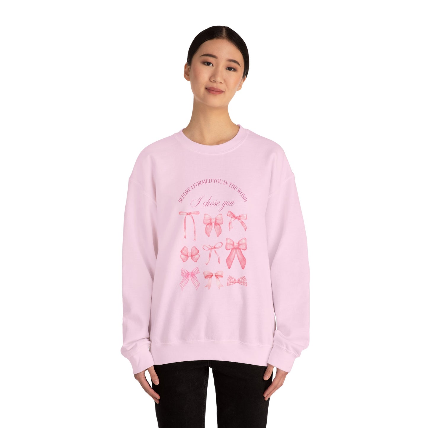 Before I Formed You, I Chose You – Coquette Bow Sweatshirt