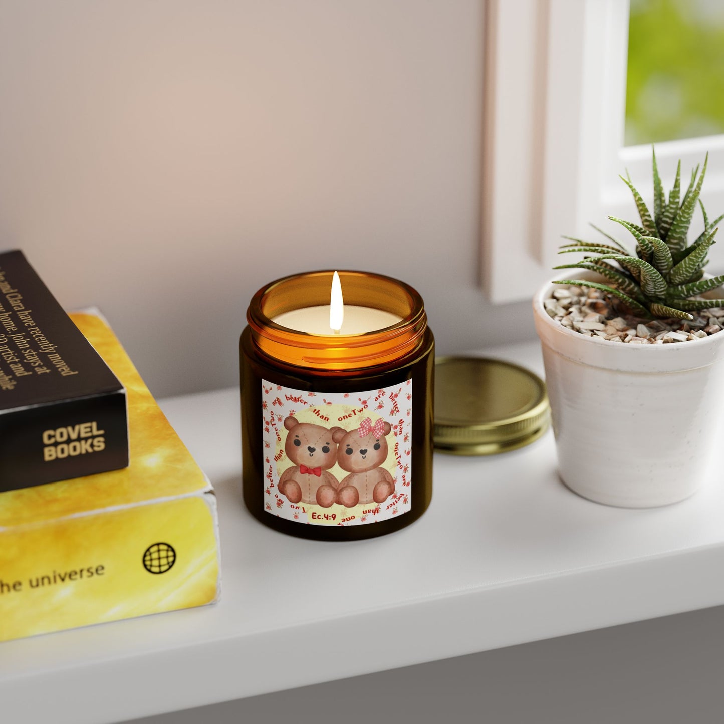 Teddy Bears & Flowers Scented Candle – Inspired by Ecclesiastes 4:9 🕯️🧸🌸