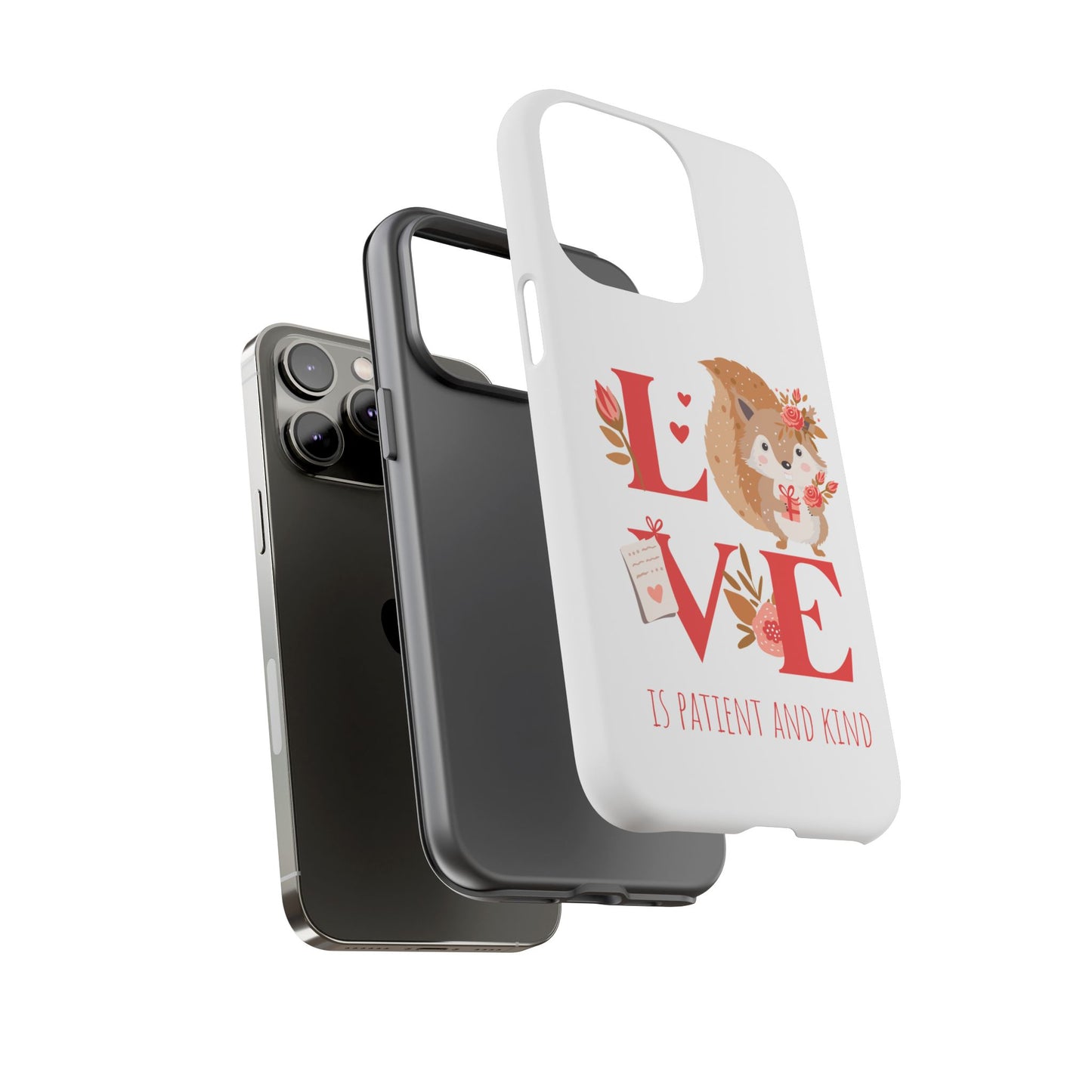 📱 LOVE IS Protective Phone Case – Valentine's Collection ❤️✝️