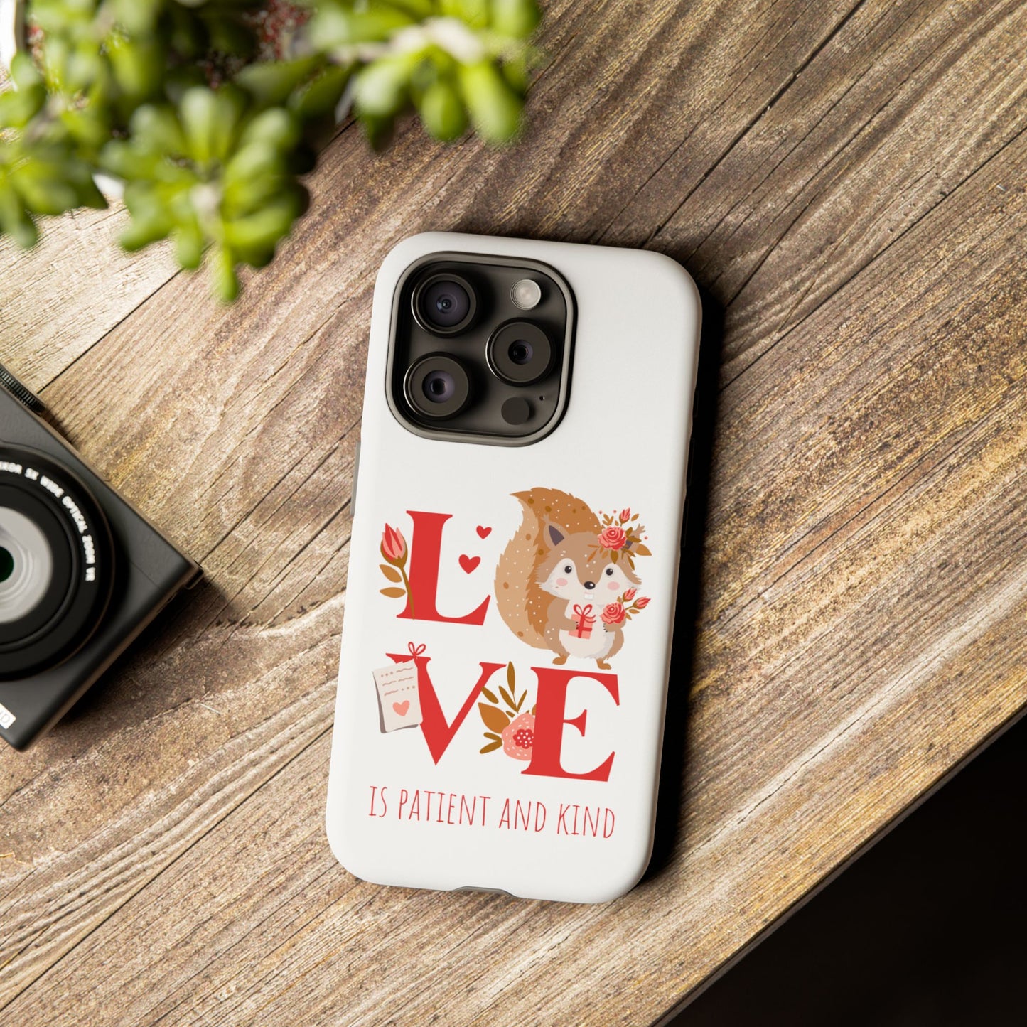 📱 LOVE IS Protective Phone Case – Valentine's Collection ❤️✝️