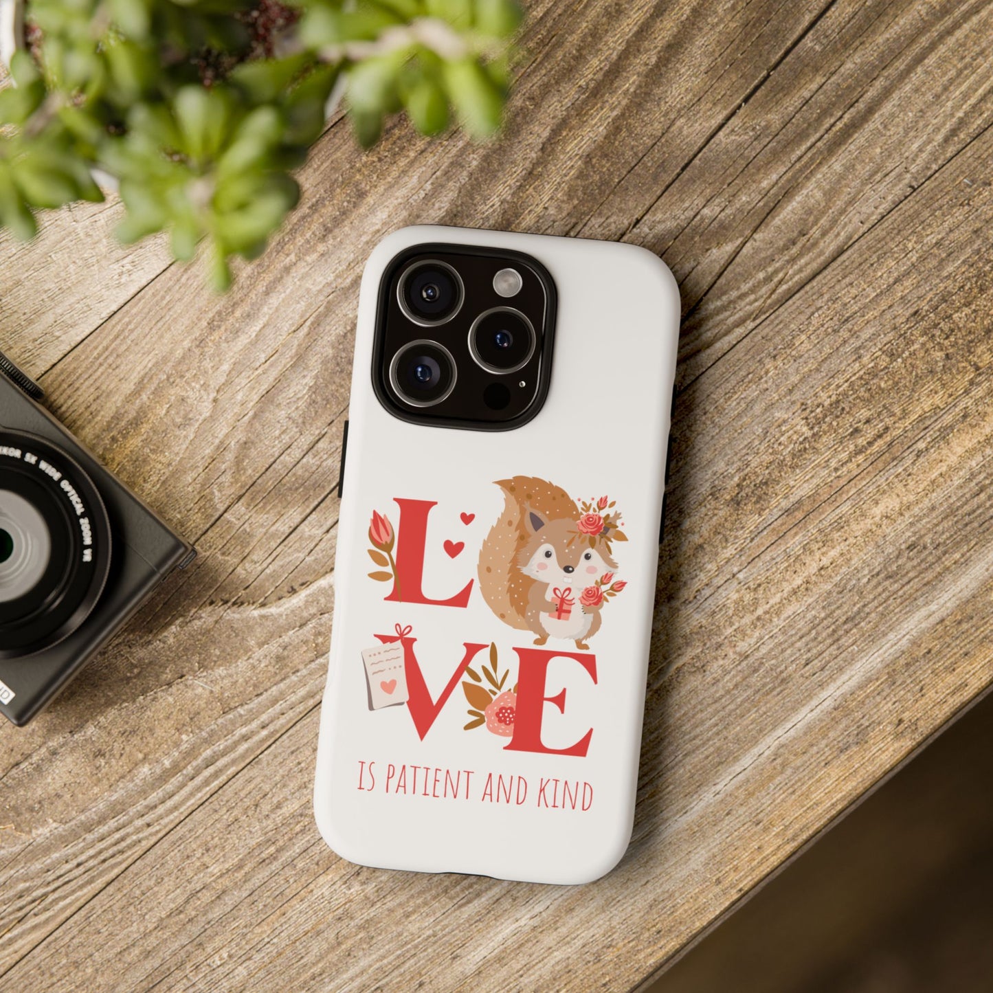 📱 LOVE IS Protective Phone Case – Valentine's Collection ❤️✝️