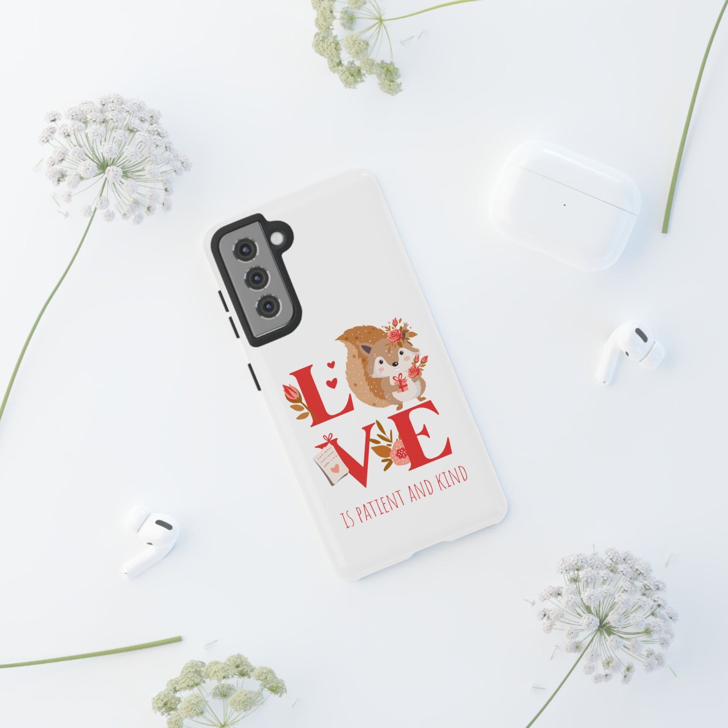 📱 LOVE IS Protective Phone Case – Valentine's Collection ❤️✝️