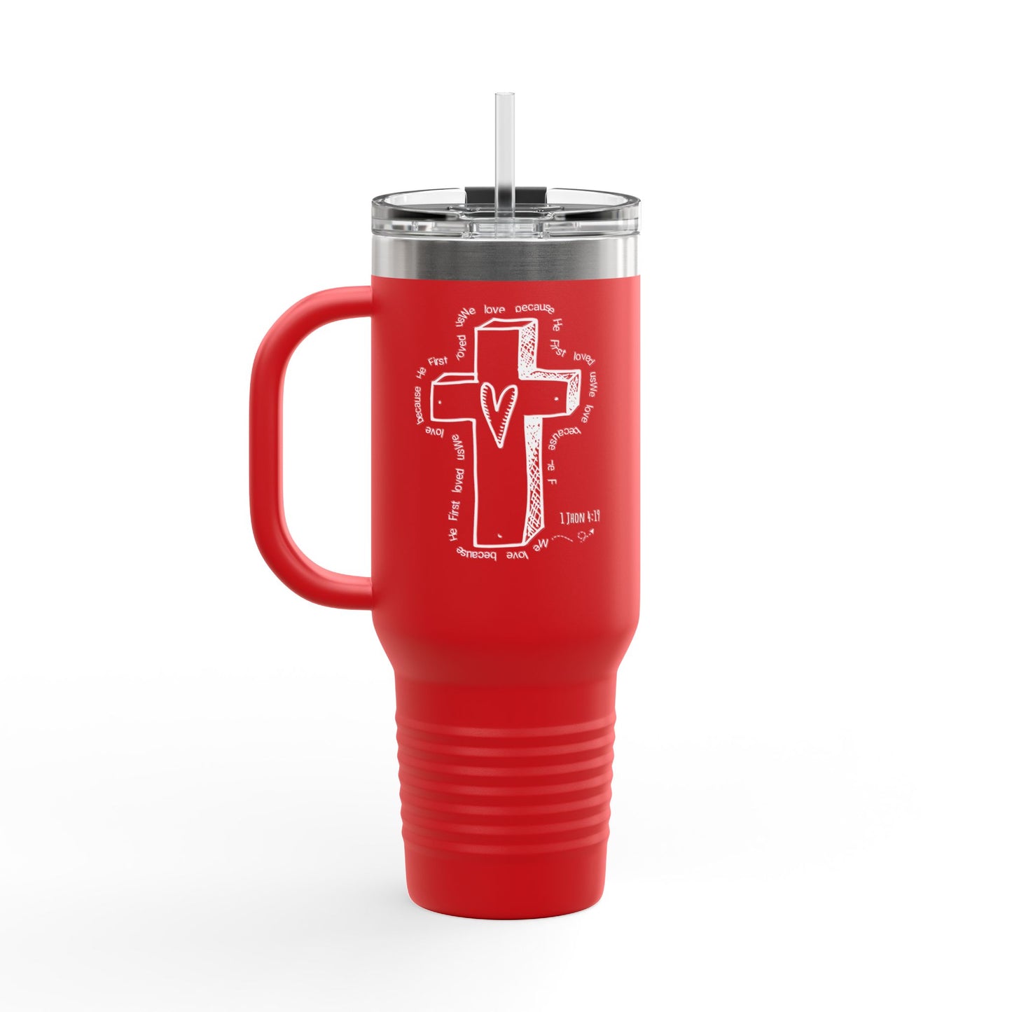 Faith Overflows – 40oz Insulated Travel Mug ✝️💖