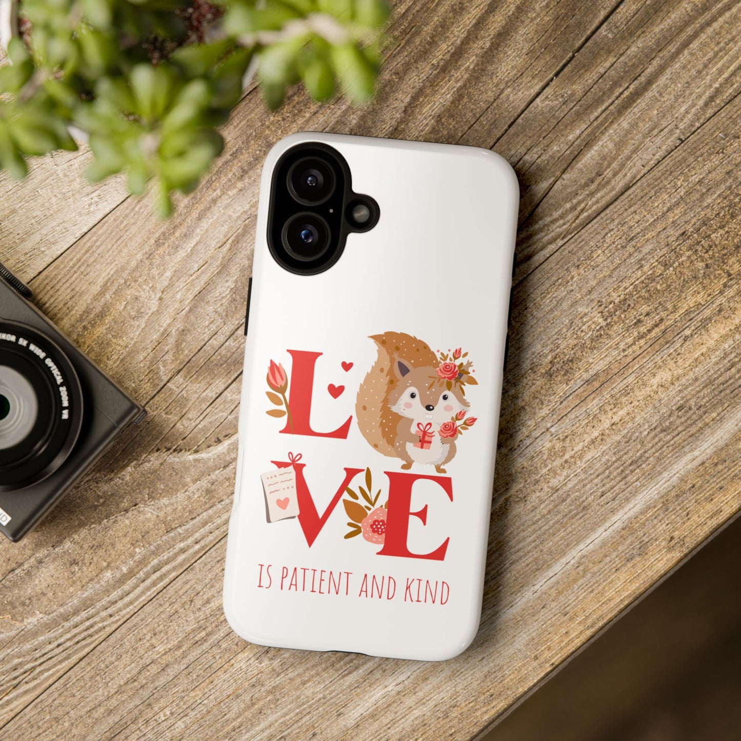 📱 LOVE IS Protective Phone Case – Valentine's Collection ❤️✝️