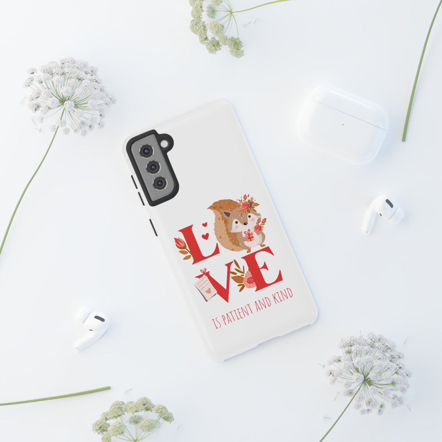 📱 LOVE IS Protective Phone Case – Valentine's Collection ❤️✝️