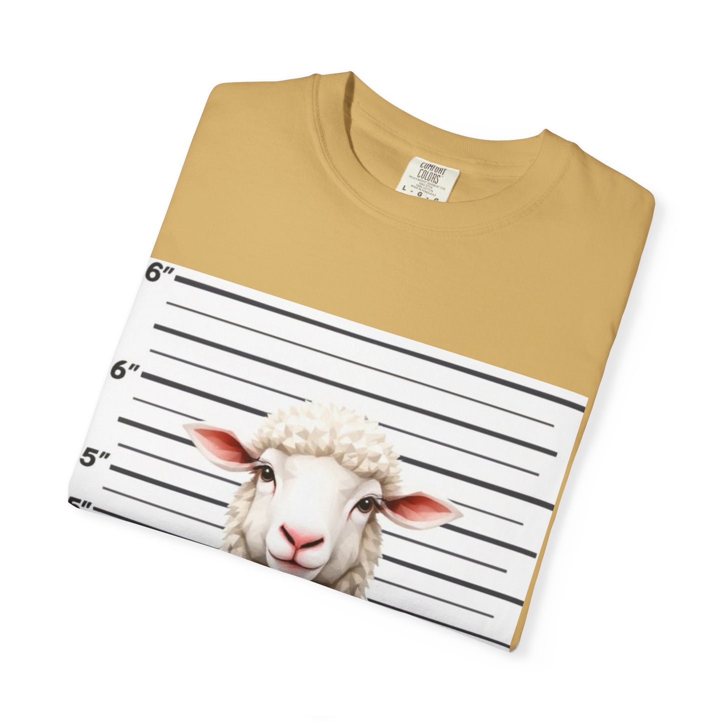 Funny Christian Tee – “Found 100” Sheep Graphic on Vintage-Dyed Cotton