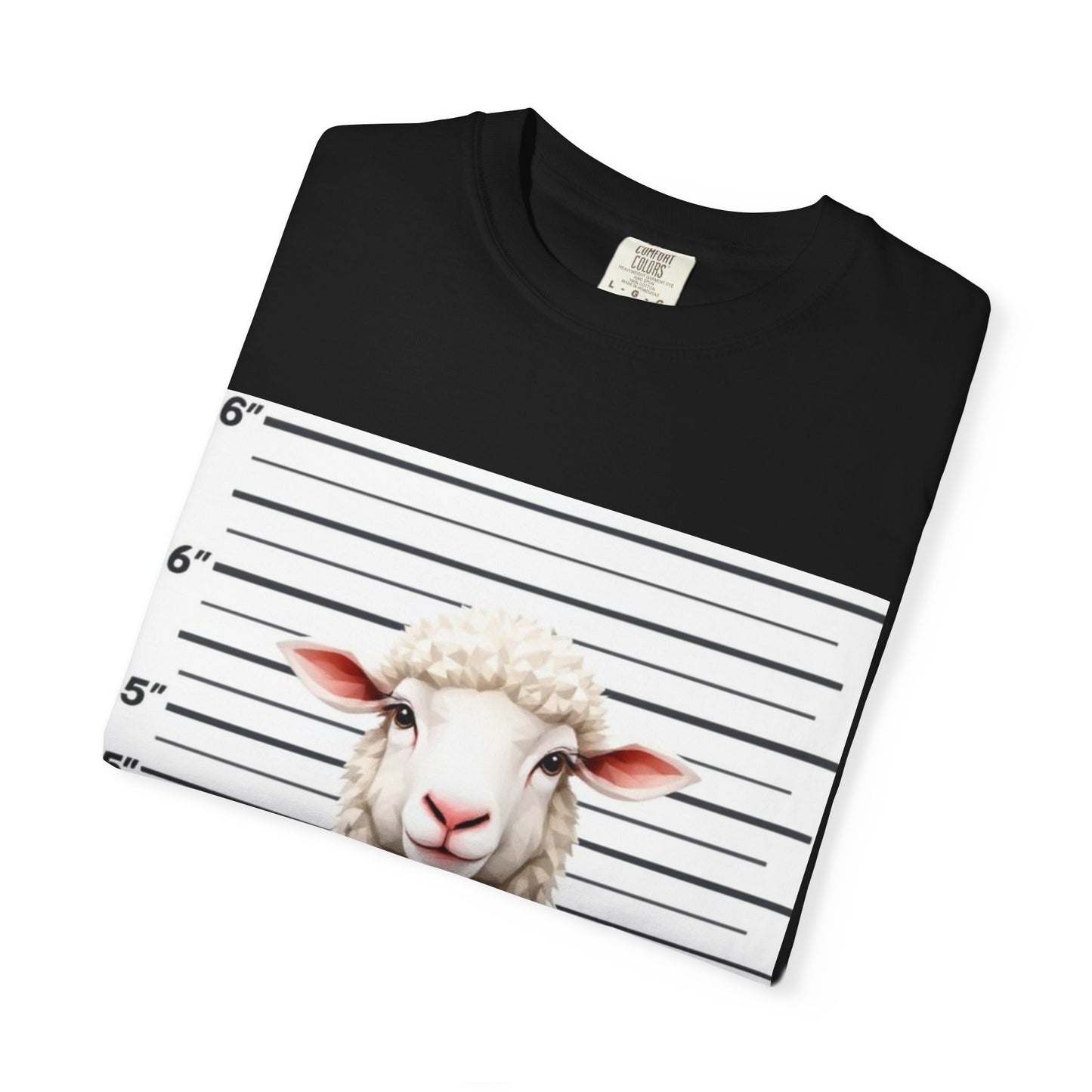 Funny Christian Tee – “Found 100” Sheep Graphic on Vintage-Dyed Cotton