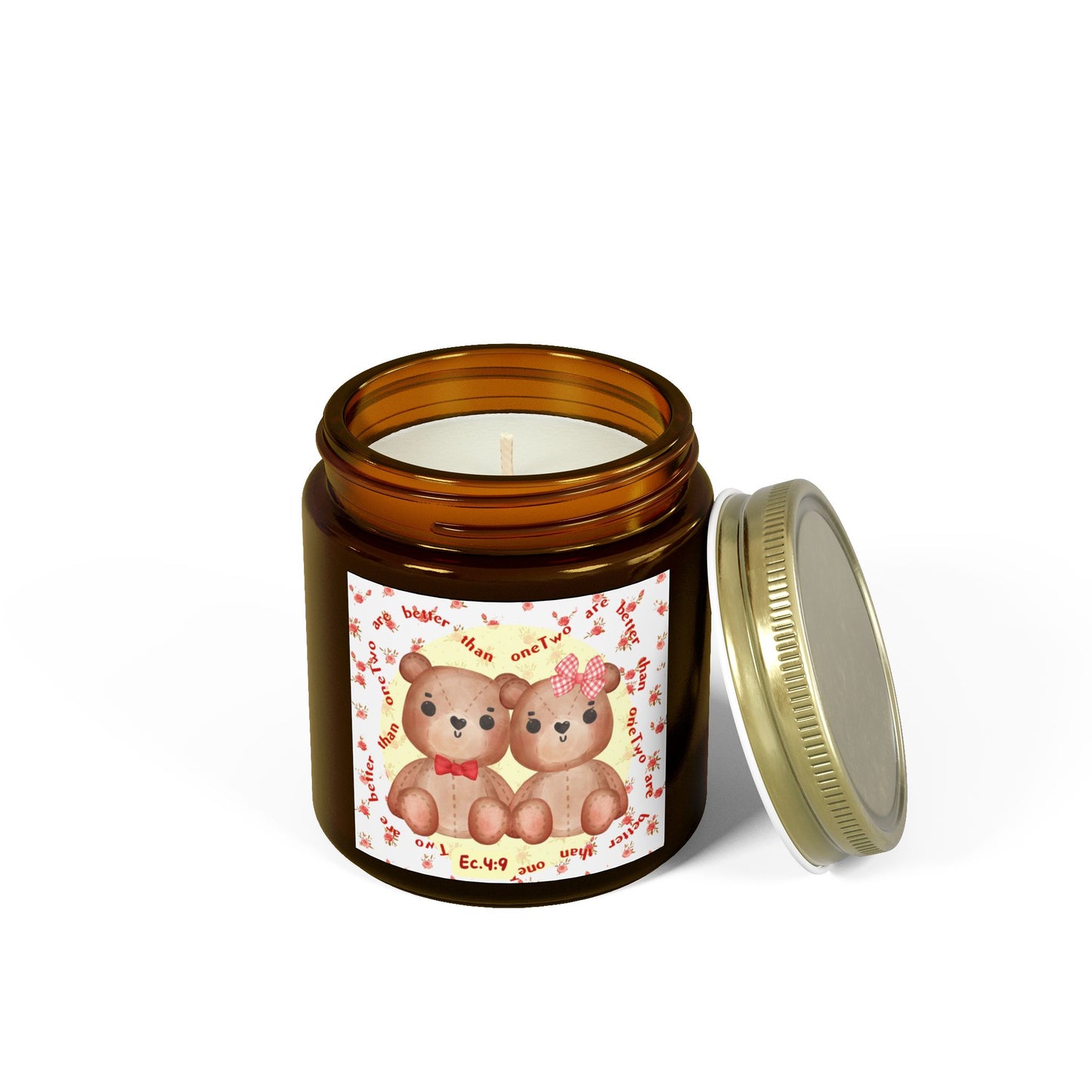 Teddy Bears & Flowers Scented Candle – Inspired by Ecclesiastes 4:9 🕯️🧸🌸