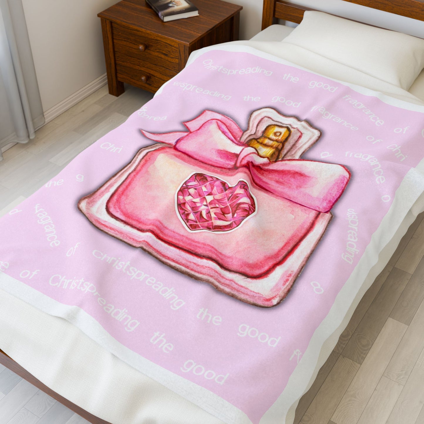 "Sweet Fragrance" Velveteen Plush Blanket – Christian Coquette Home Decor