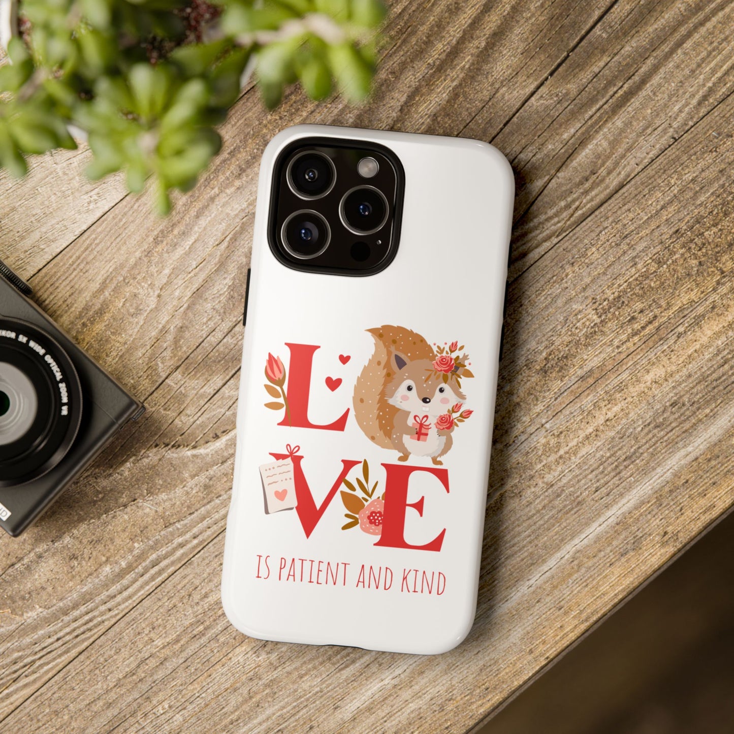 📱 LOVE IS Protective Phone Case – Valentine's Collection ❤️✝️