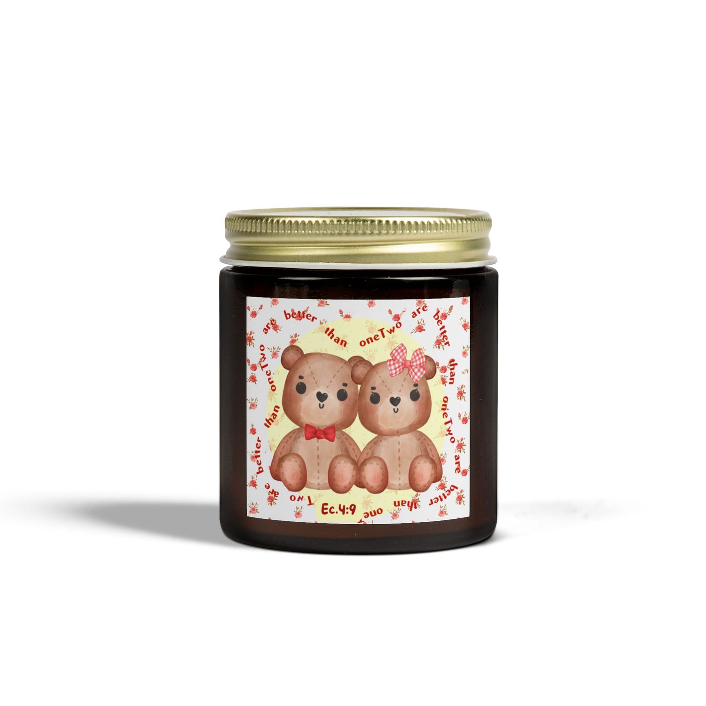 Teddy Bears & Flowers Scented Candle – Inspired by Ecclesiastes 4:9 🕯️🧸🌸