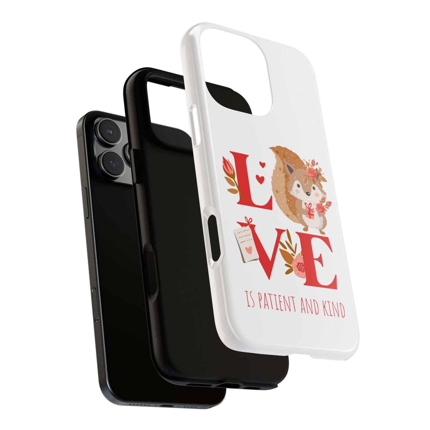 📱 LOVE IS Protective Phone Case – Valentine's Collection ❤️✝️