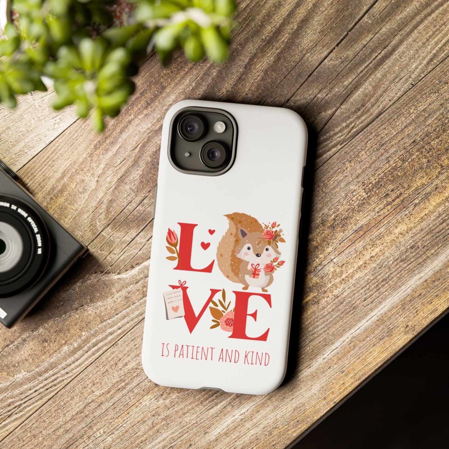 📱 LOVE IS Protective Phone Case – Valentine's Collection ❤️✝️