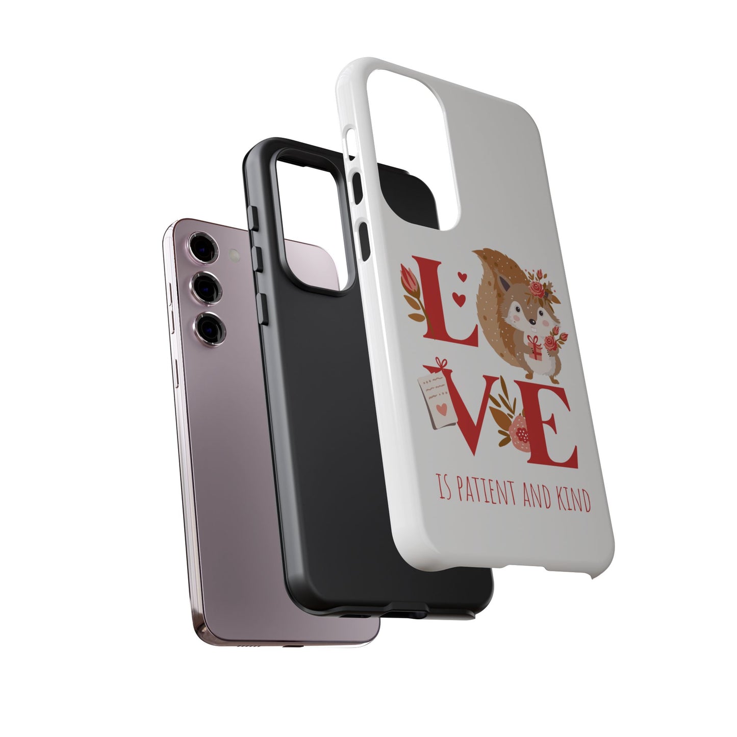 📱 LOVE IS Protective Phone Case – Valentine's Collection ❤️✝️