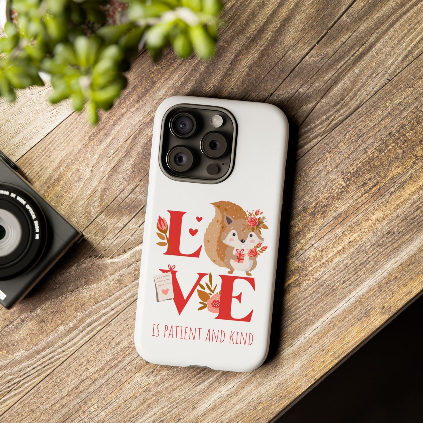 📱 LOVE IS Protective Phone Case – Valentine's Collection ❤️✝️