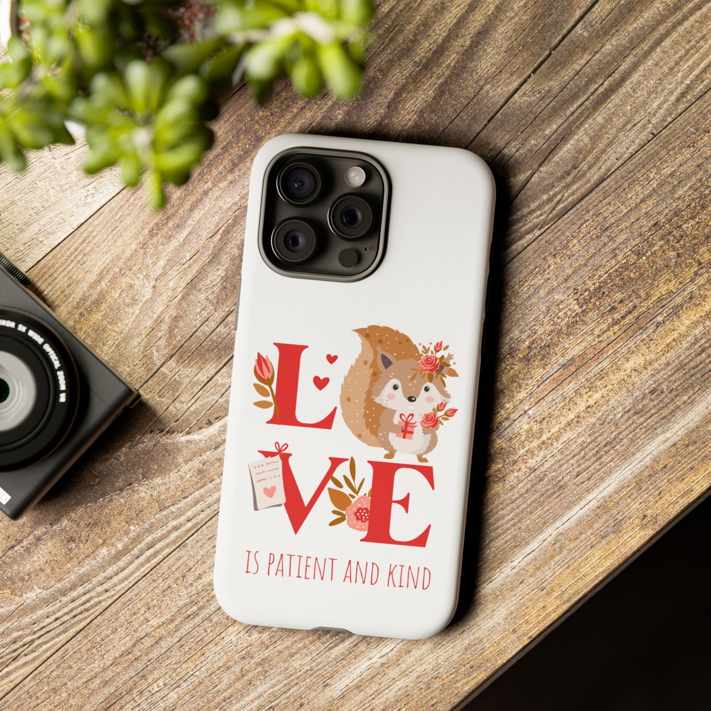 📱 LOVE IS Protective Phone Case – Valentine's Collection ❤️✝️