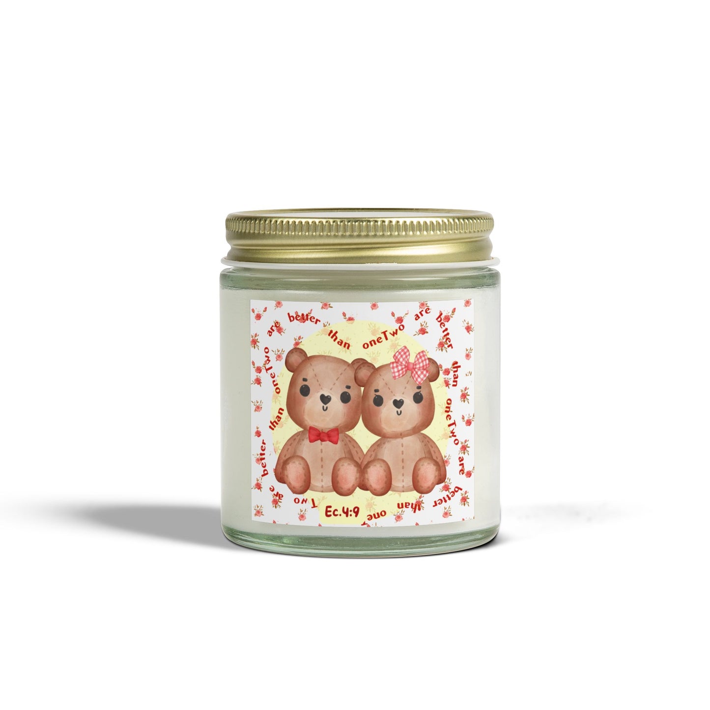 Teddy Bears & Flowers Scented Candle – Inspired by Ecclesiastes 4:9 🕯️🧸🌸