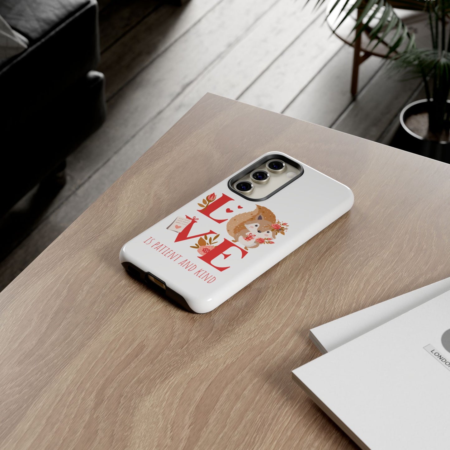 📱 LOVE IS Protective Phone Case – Valentine's Collection ❤️✝️