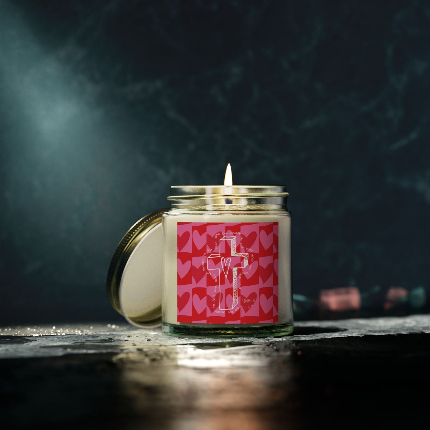 Valentine’s Day Candle – Love & Faith Collection ❤️🕯️✝️