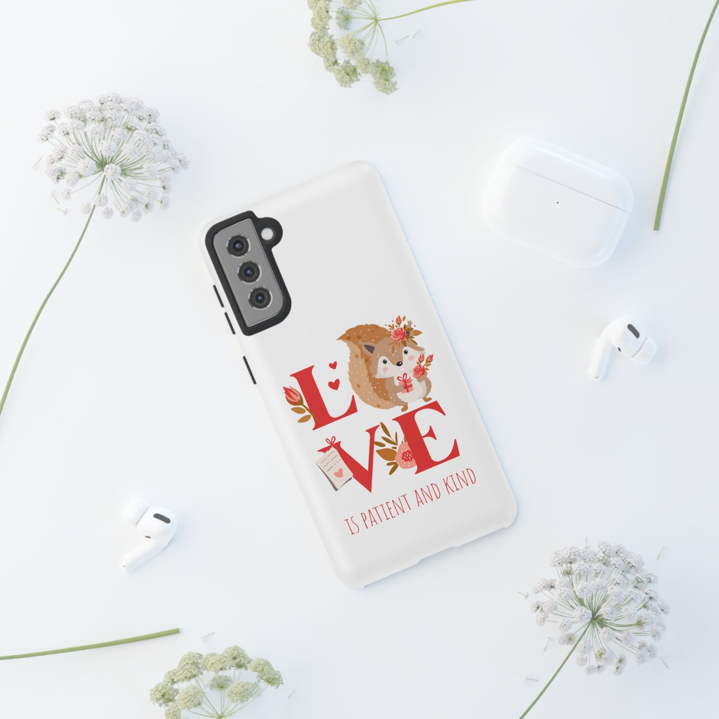 📱 LOVE IS Protective Phone Case – Valentine's Collection ❤️✝️