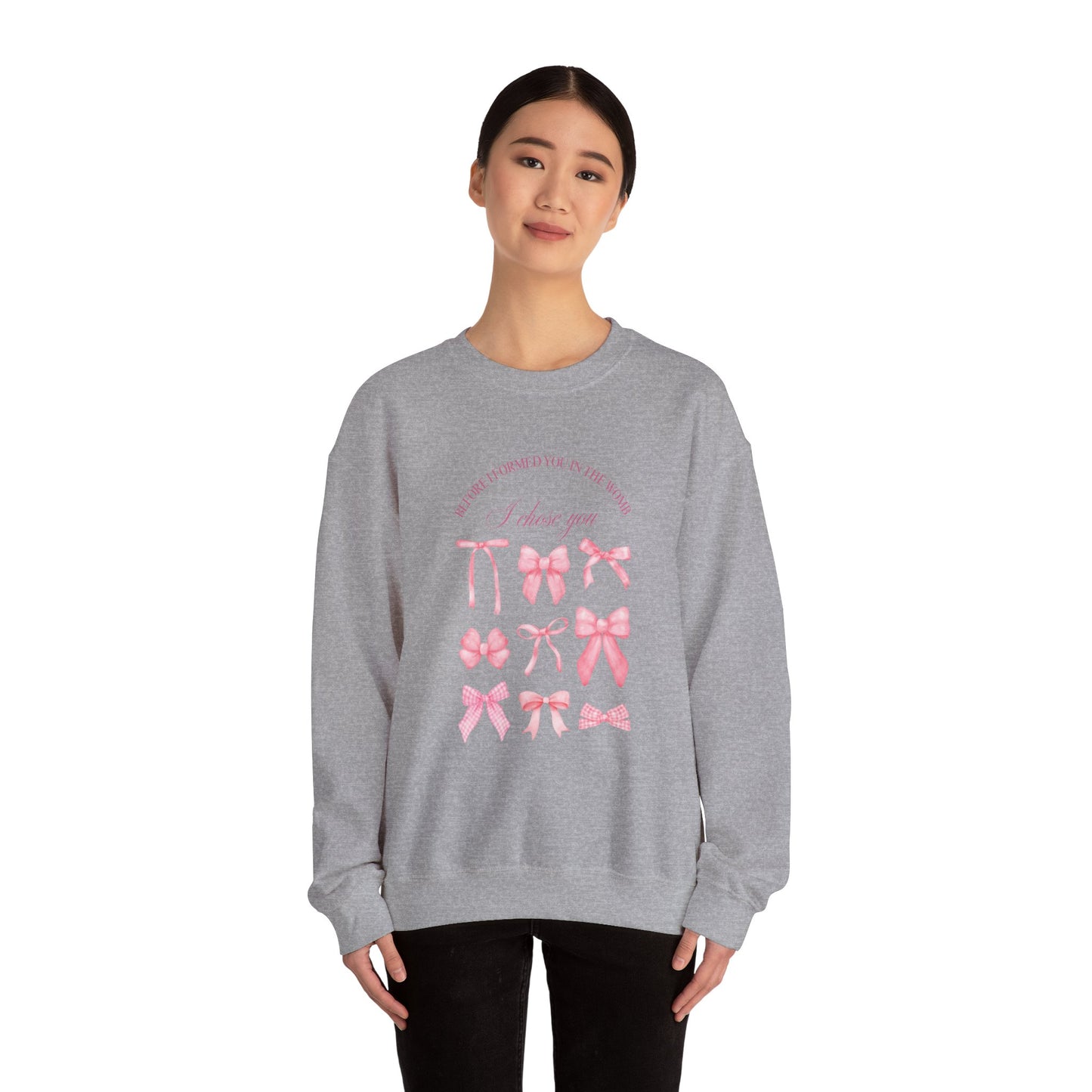 Before I Formed You, I Chose You – Coquette Bow Sweatshirt