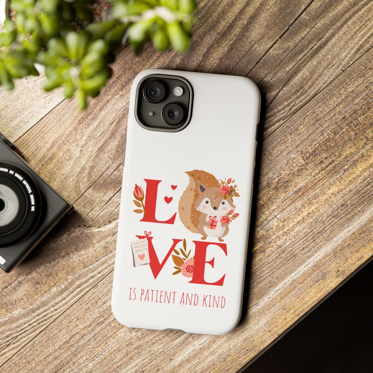 📱 LOVE IS Protective Phone Case – Valentine's Collection ❤️✝️