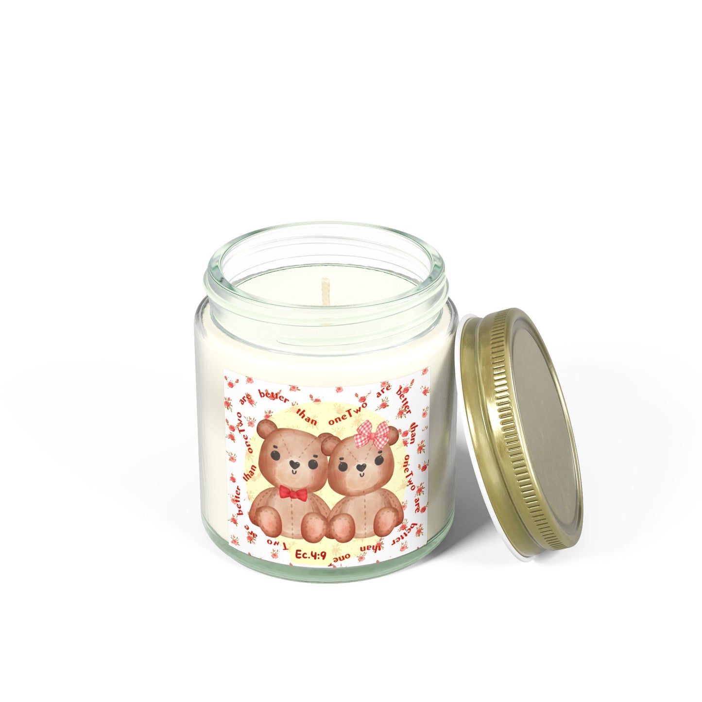 Teddy Bears & Flowers Scented Candle – Inspired by Ecclesiastes 4:9 🕯️🧸🌸