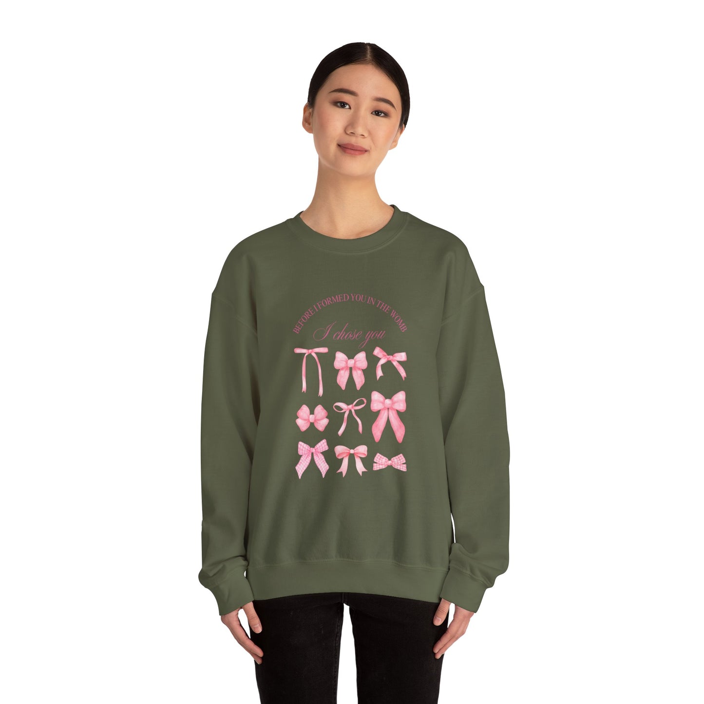 Before I Formed You, I Chose You – Coquette Bow Sweatshirt